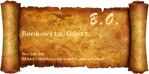 Benkovits Odett névjegykártya